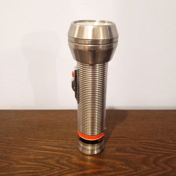 Sears Explorer Flashlight Vintage 1960 Steel Morse Code Blinker Button 7" - Picture 3 of 10